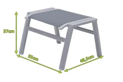 New Hocker, silber/grau, Alu/Textilene, 49x55x37cm Gartenstühle & Gartensessel