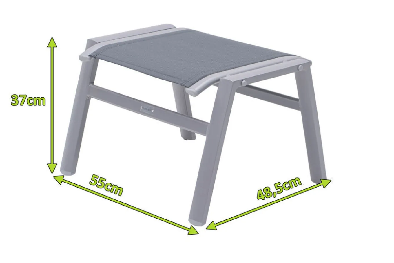 New Hocker, silber/grau, Alu/Textilene, 49x55x37cm Gartenstühle & Gartensessel