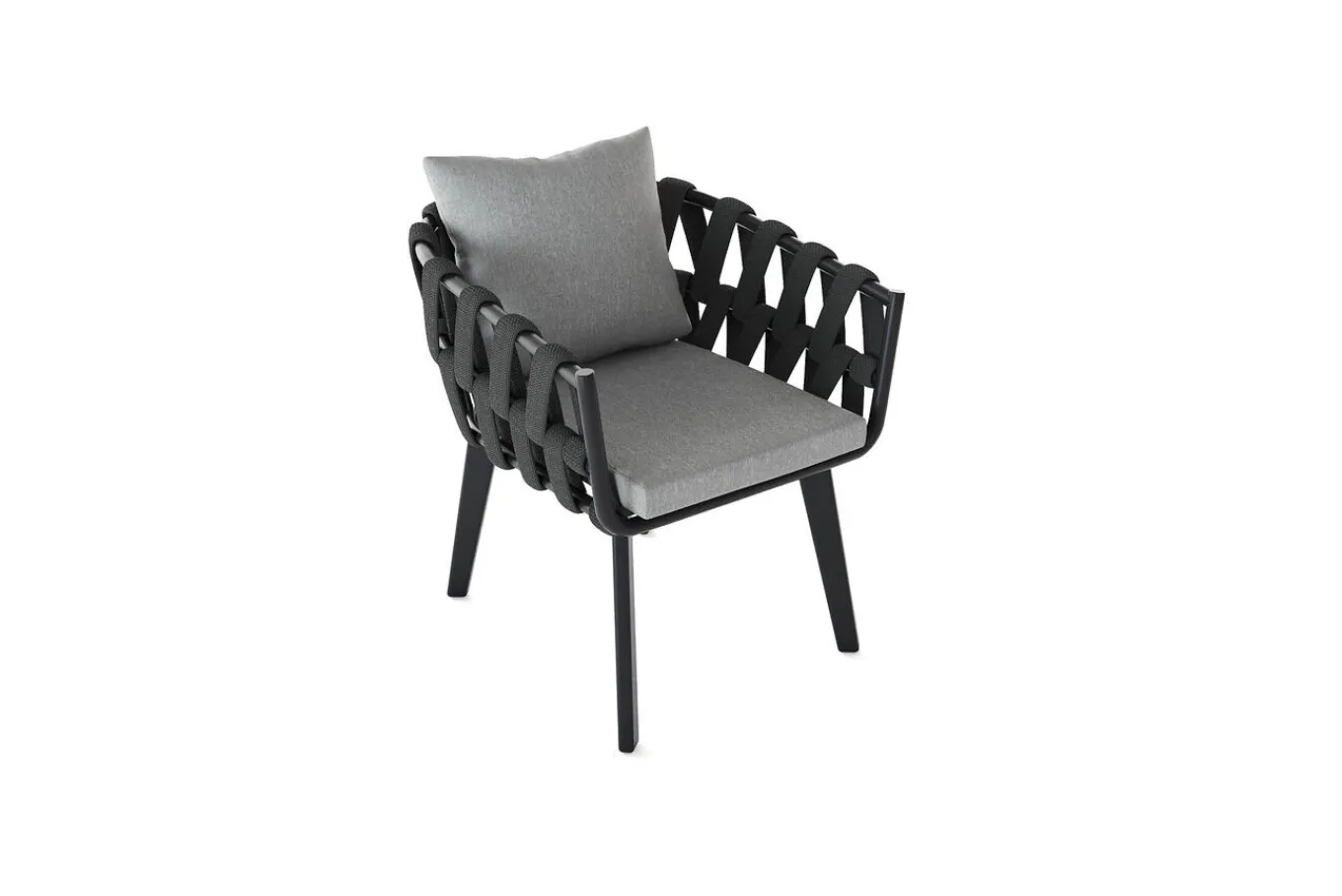 Joliet Sessel, anthrazit, Alu/Polyester, langlebiges Material, pflegeleicht, witterungsbeständig, inkl. Polster Aluminium-Gartenmöbel|Gartenstühle & Gartensessel
