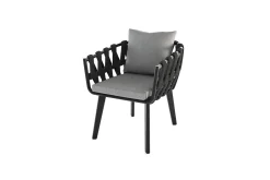 Joliet Sessel, anthrazit, Alu/Polyester, langlebiges Material, pflegeleicht, witterungsbeständig, inkl. Polster Aluminium-Gartenmöbel|Gartenstühle & Gartensessel