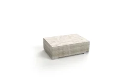 Outlet Kaffeetisch, desert-beige, Polyrattan/Glas, 94 x 65 x 31 cm, beschichtet, witterungsbeständig, hohe Belastbarkeit Gartentische|Aluminium-Gartenmöbel