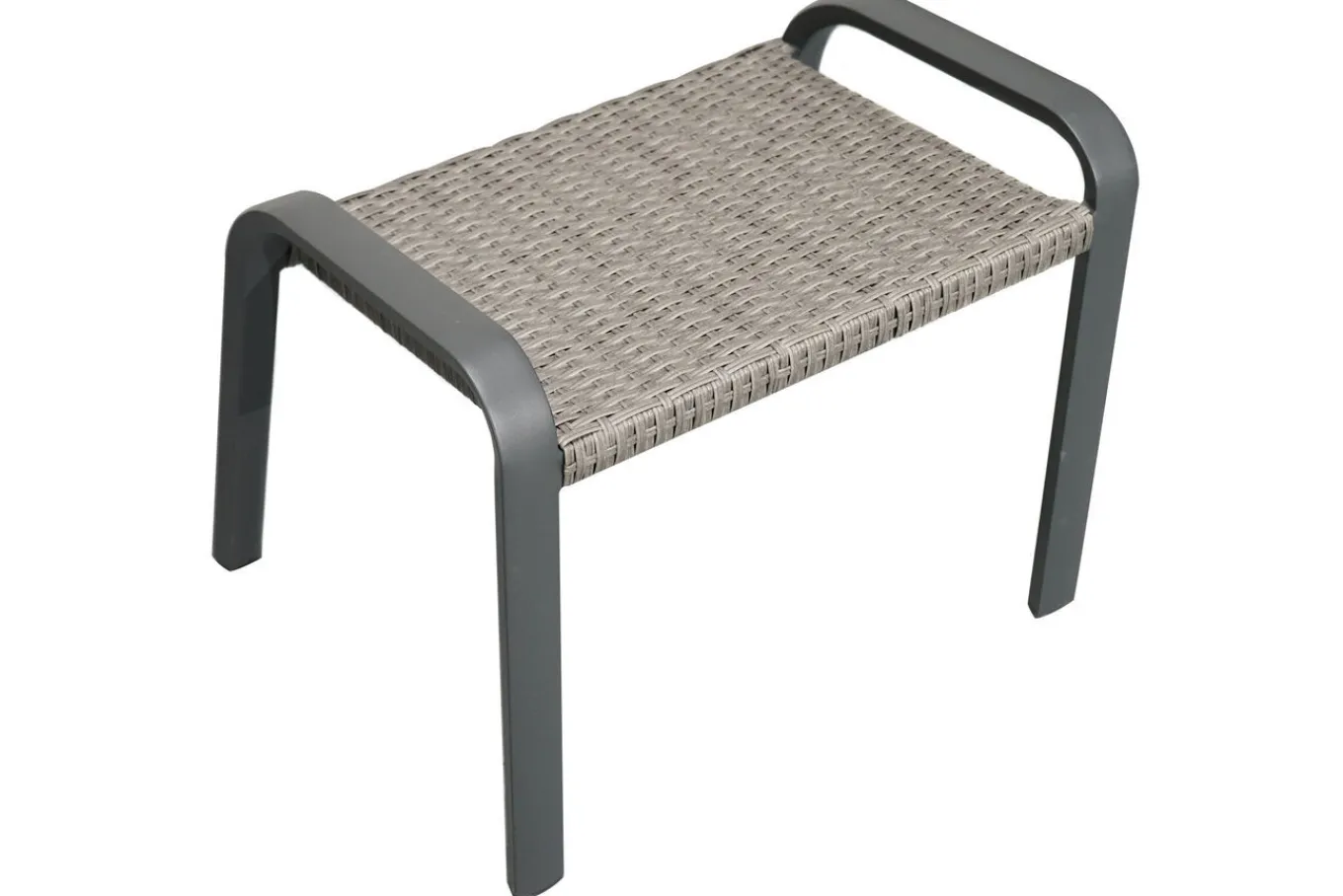 Sale Kiribati Fußhocker, grau, Aluminium/Polyrattan, 59x50x49,5 cm Aluminium-Gartenmöbel|Gartenstühle & Gartensessel