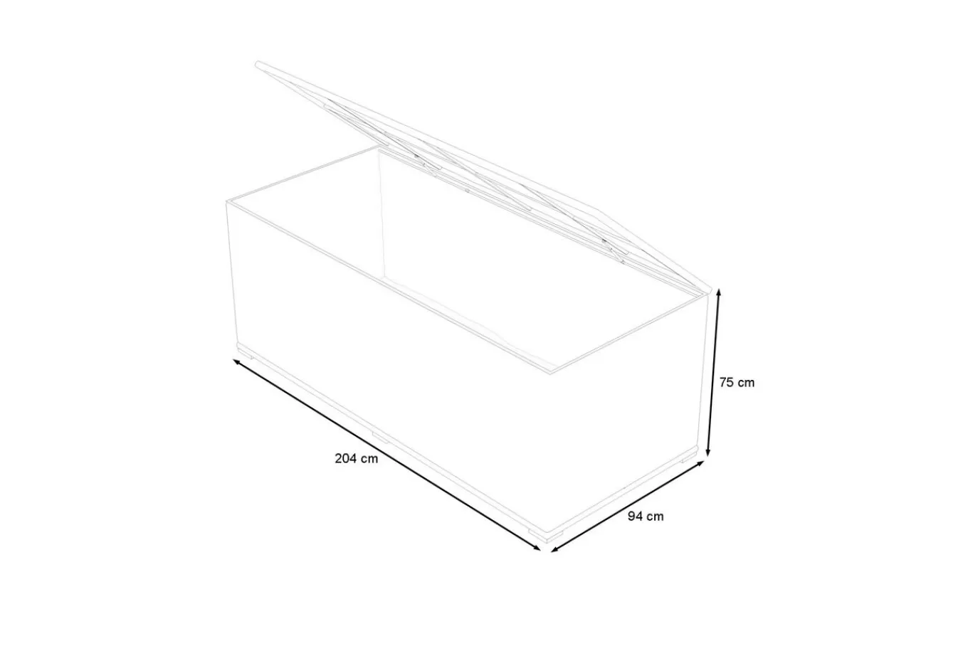 Hot Kissenbox, beige, Polyrattan/Aluminium, 203 x 92 x 75 cm, witterungsbeständig, pflegeleicht, wasserabweisend Polyrattan-Gartenmöbel|Auflagenbox