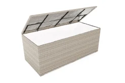 Hot Kissenbox, beige, Polyrattan/Aluminium, 203 x 92 x 75 cm, witterungsbeständig, pflegeleicht, wasserabweisend Polyrattan-Gartenmöbel|Auflagenbox