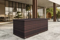 Clearance Kissenbox, braun marmoriert, Polyrattan, 204x94x75cm Polyrattan-Gartenmöbel|Auflagenbox