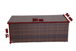 Clearance Kissenbox, braun marmoriert, Polyrattan, 204x94x75cm Polyrattan-Gartenmöbel|Auflagenbox