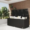 Kissenbox, schwarz, Polyrattan, 204x94x75cm Polyrattan-Gartenmöbel|Auflagenbox