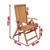 Sale Klappsessel, natur, Akazie, 60 x 70 x 113 cm, verstellbar, FSC®-zertifiziertes Produkt Gartenstühle & Gartensessel