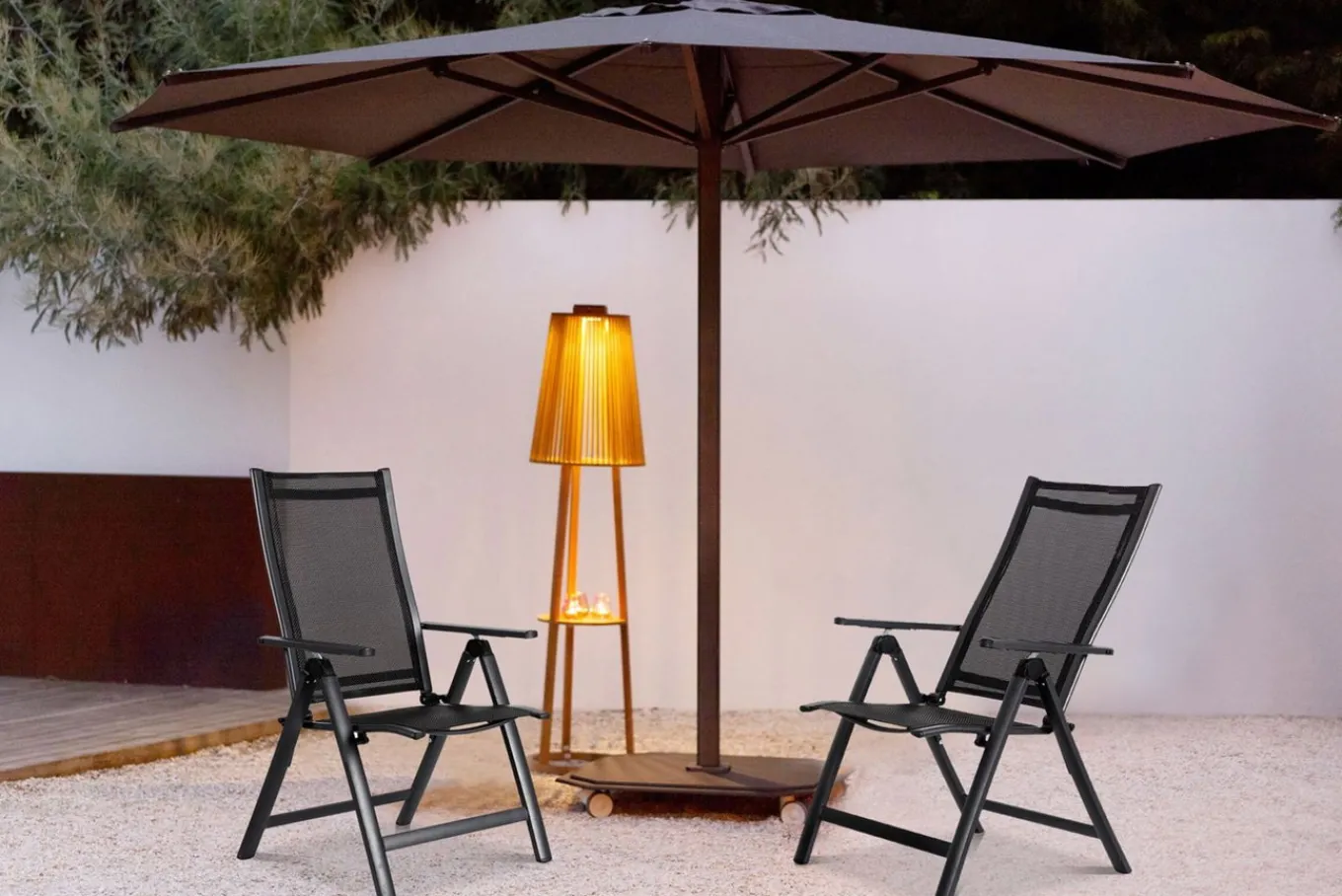 Clearance Klappstuhl, anthrazit matt/schwarz, Alu/Textilene, 60x70x106cm, 7-fach verstellbar Gartenstühle & Gartensessel