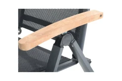 Outlet Klappstuhl, anthrazit matt, Aluminium/Teak, 69x59x106cm Gartenstühle & Gartensessel