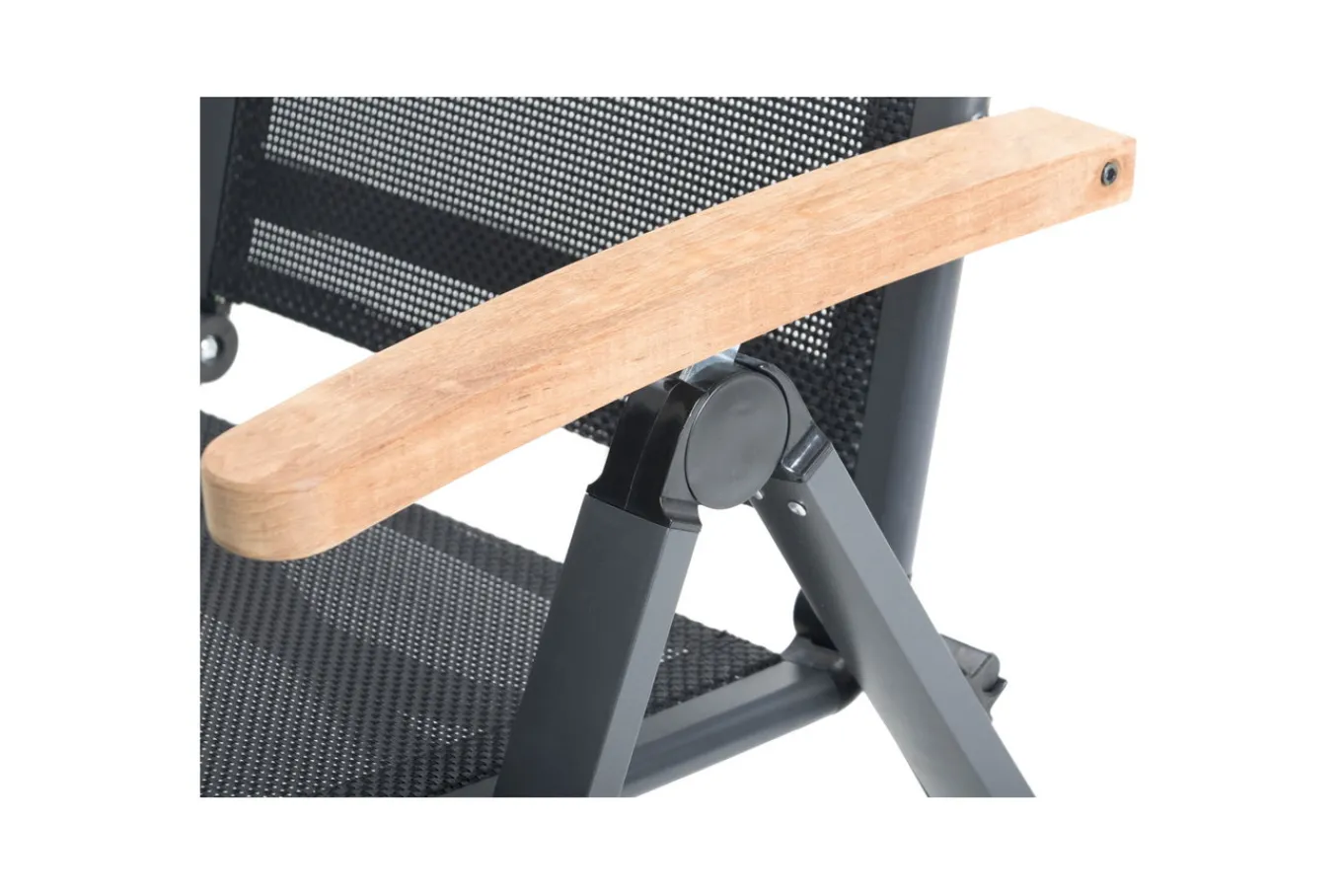 Outlet Klappstuhl, anthrazit matt, Aluminium/Teak, 69x59x106cm Gartenstühle & Gartensessel
