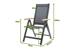 Outlet Klappstuhl, anthrazit matt, Aluminium/Teak, 69x59x106cm Gartenstühle & Gartensessel