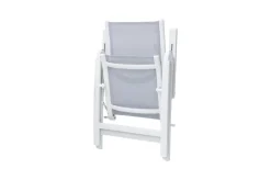 Sale Klappstuhl, creme/weiß, Aluminium, 7-fach verstellbar, witterungsbeständig, hohe Belastbarkeit Aluminium-Gartenmöbel|Gartenstühle & Gartensessel