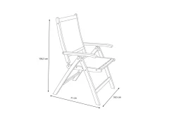 New Klappstuhl, 5-fach verstellbar, Akazie FSC®-zertifiziert, 60x71x107cm Gartenstühle & Gartensessel