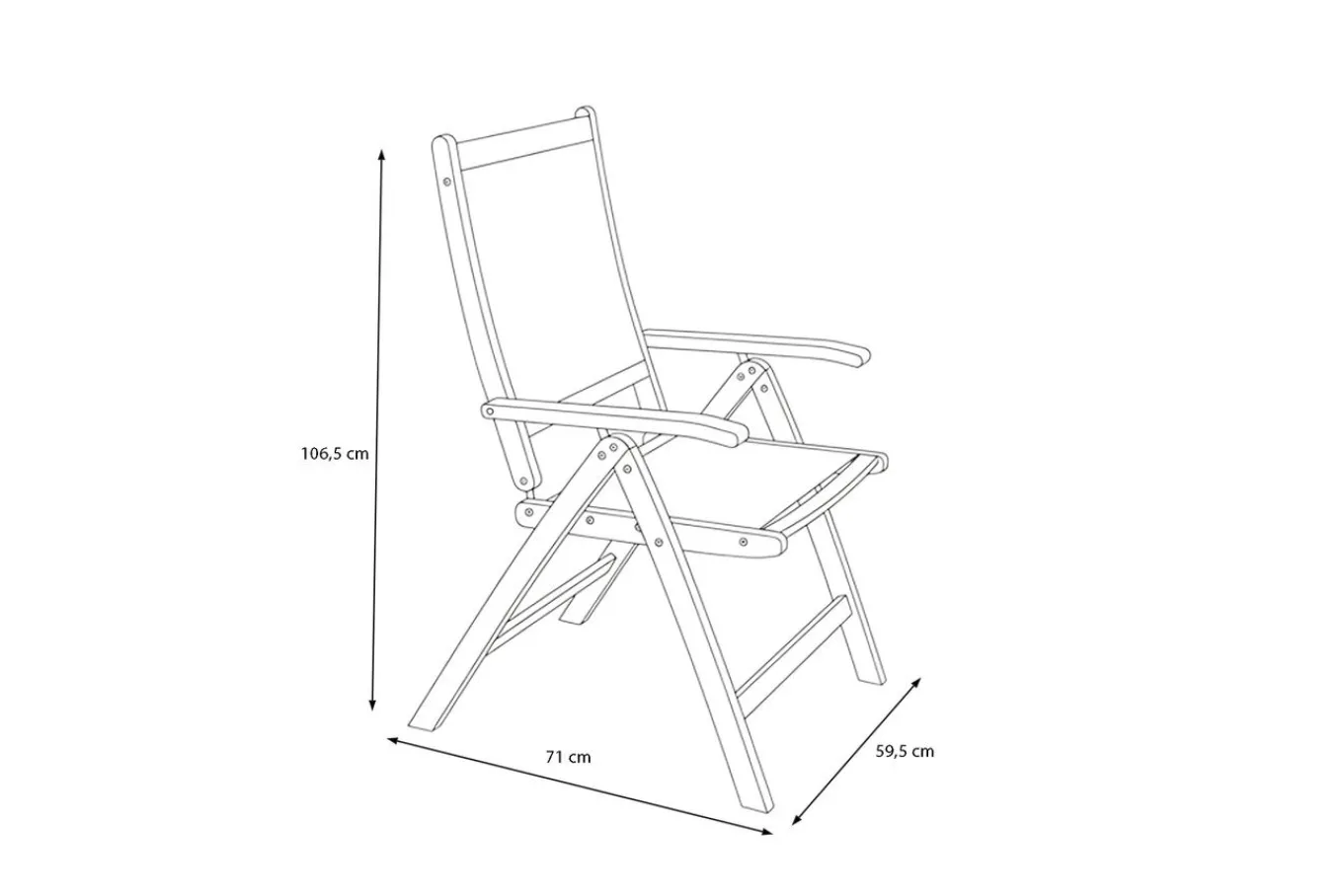New Klappstuhl, 5-fach verstellbar, Akazie FSC®-zertifiziert, 60x71x107cm Gartenstühle & Gartensessel