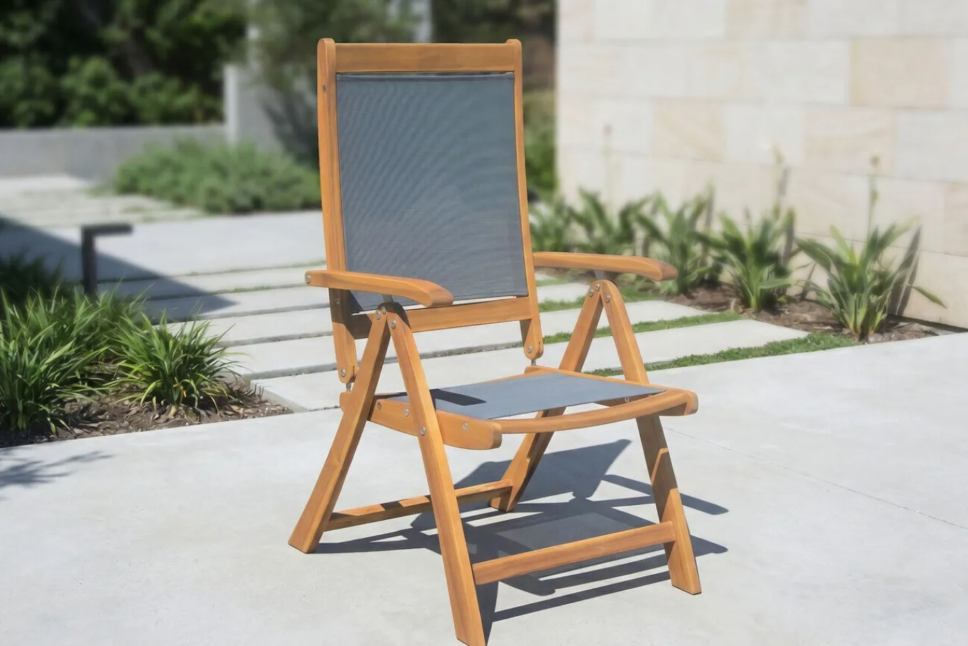 New Klappstuhl, 5-fach verstellbar, Akazie FSC®-zertifiziert, 60x71x107cm Gartenstühle & Gartensessel