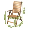 Klappstuhl, natur, Akazie, 70 x 55 x 105 cm, naturbelassen, 5-fach verstellbar, FSC®-zertifiziertes Produkt Akazien-Gartenmöbel|Gartenstühle & Gartensessel