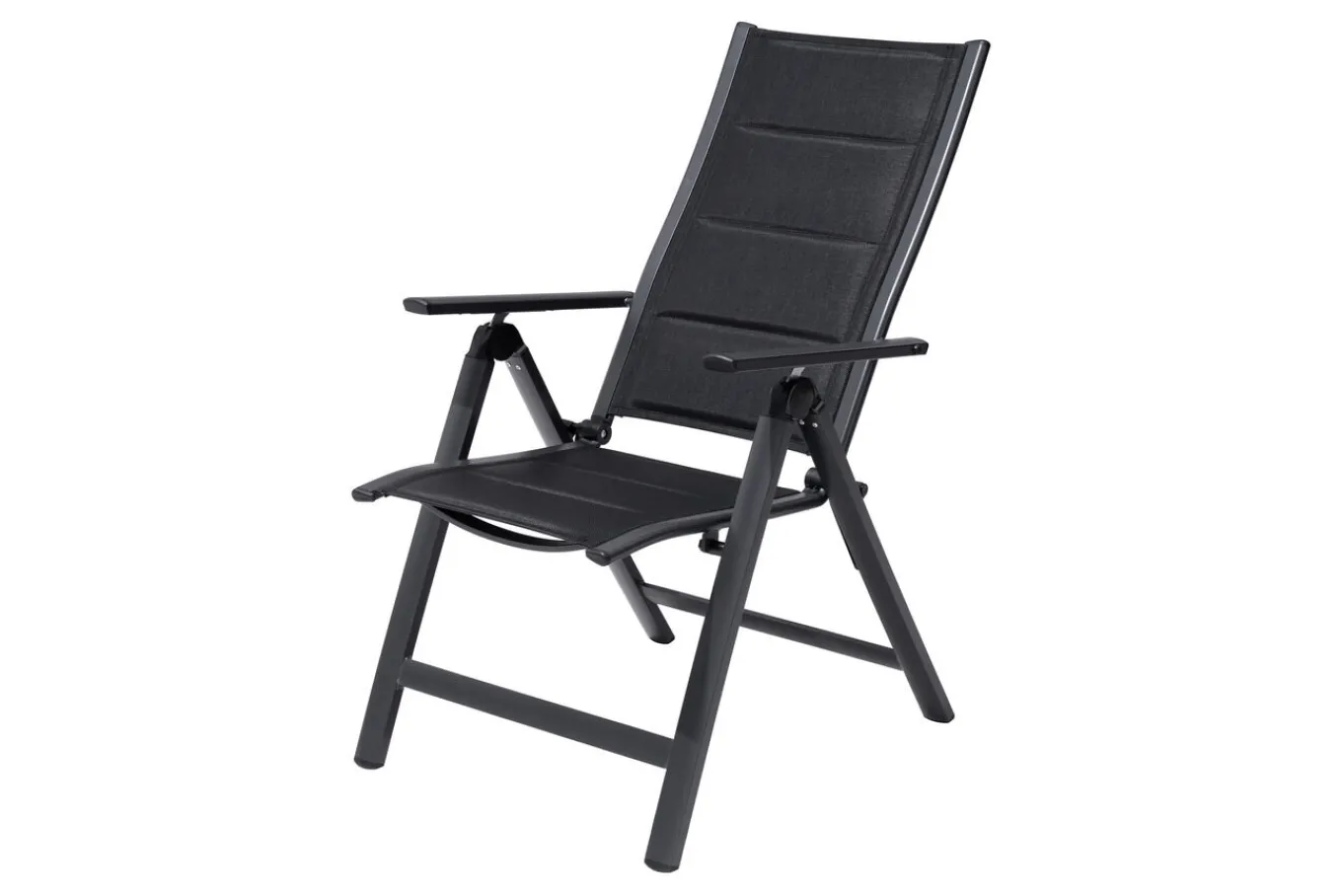 Best Klappstuhl, padded, schwarz, Aluminium, klappbar, pulverbeschichtet, robust, leichte Handhabung Aluminium-Gartenmöbel|Gartenstühle & Gartensessel