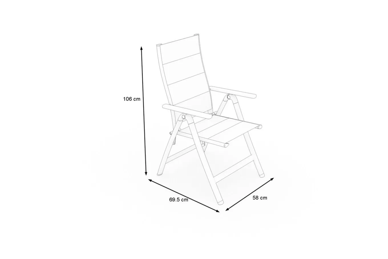 Best Klappstuhl, padded, schwarz, Aluminium, klappbar, pulverbeschichtet, robust, leichte Handhabung Aluminium-Gartenmöbel|Gartenstühle & Gartensessel