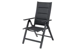 Best Klappstuhl, padded, schwarz, Aluminium, klappbar, pulverbeschichtet, robust, leichte Handhabung Aluminium-Gartenmöbel|Gartenstühle & Gartensessel