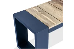 Best Kona Bank, dark grey/natur, Alu/recyceltes Teak, 240x40x45cm, rustikal gebürstet, U-Gestell, FSC®-zertifiziertes Produkt Gartenbänke & Gartensofas