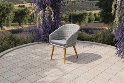 Best Kota Cocktail-Sessel, grau-meliert, Akazie/Polyrattan, 60x65x84 cm, inkl. Auflage, FSC®-zertifiziertes Produkt Polyrattan-Gartenmöbel|Gartenstühle & Gartensessel