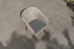 Best Kota Cocktail-Sessel, grau-meliert, Akazie/Polyrattan, 60x65x84 cm, inkl. Auflage, FSC®-zertifiziertes Produkt Polyrattan-Gartenmöbel|Gartenstühle & Gartensessel