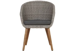 Kota Garten-Essgruppe, grau/natur, Akazie/Polyrattan/Alu, Ausziehbarer Tisch 180/220/260 x 100 cm, 8 Sessel, FSC®-zertifiziertes Produkt Garten-Essgruppen|Akazien-Gartenmöbel