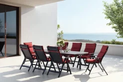 Online Lagos Garten-Essgruppe, 8 Personen, inkl. Auflagen, ausziehbar, 180-240cm, Alu/Textilene Garten-Essgruppen
