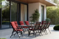 Online Lagos Garten-Essgruppe, 8 Personen, inkl. Auflagen, ausziehbar, 180-240cm, Alu/Textilene Garten-Essgruppen