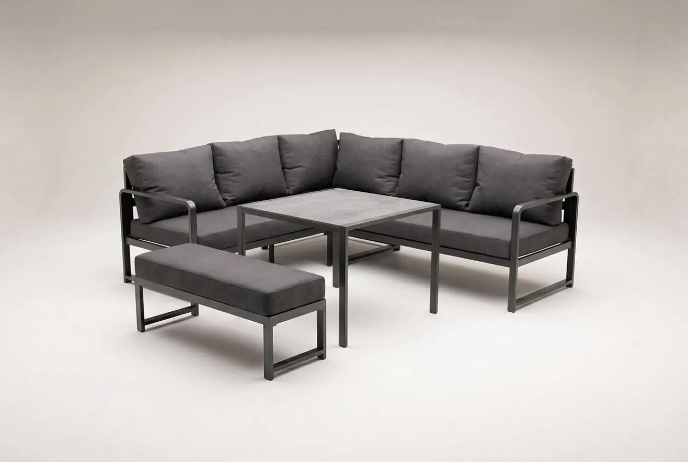 New Laguna Gartenlounge, dunkelgrau, Aluminium/Polyester, pulverbeschichtet Gartenlounge|Aluminium-Gartenmöbel