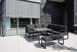 New Laguna Gartenlounge, dunkelgrau, Aluminium/Polyester, pulverbeschichtet Gartenlounge|Aluminium-Gartenmöbel