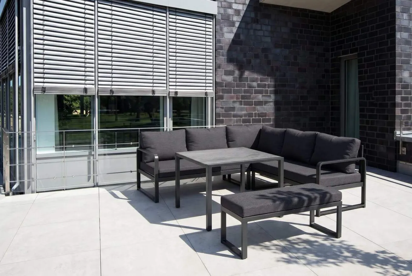 New Laguna Gartenlounge, dunkelgrau, Aluminium/Polyester, pulverbeschichtet Gartenlounge|Aluminium-Gartenmöbel