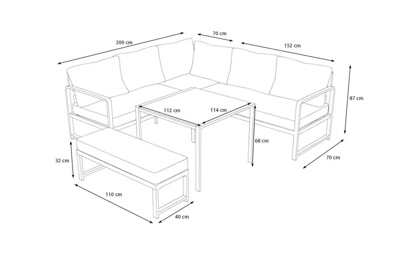New Laguna Gartenlounge, dunkelgrau, Aluminium/Polyester, pulverbeschichtet Gartenlounge|Aluminium-Gartenmöbel