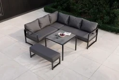 New Laguna Gartenlounge, dunkelgrau, Aluminium/Polyester, pulverbeschichtet Gartenlounge|Aluminium-Gartenmöbel