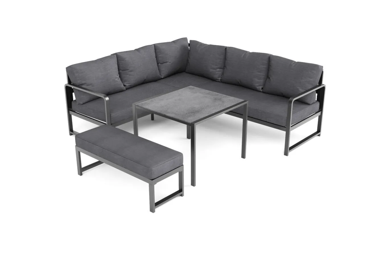New Laguna Gartenlounge, dunkelgrau, Aluminium/Polyester, pulverbeschichtet Gartenlounge|Aluminium-Gartenmöbel