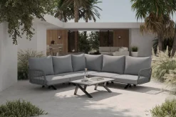 Hot Laguna Gartenlounge, anthrazit/grau, Aluminium/Rope-Geflecht, pulverbeschichtet, inkl. Kissen Gartenlounge|Aluminium-Gartenmöbel