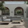 Las Vegas Ecklounge, anthrazit/grau, Alu/Teak, 5 Personen, Tisch 130x95 cm, FSC®-zertifiziertes Produkt Gartenlounge|Aluminium-Gartenmöbel