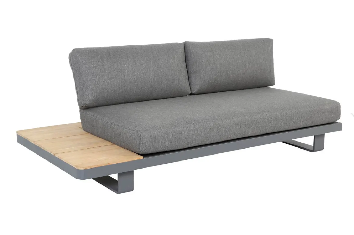 Las Vegas Ecklounge, anthrazit/grau, Alu/Teak, 5 Personen, Tisch 130x95 cm, FSC®-zertifiziertes Produkt Gartenlounge|Aluminium-Gartenmöbel