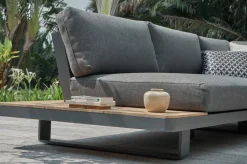 Las Vegas Ecklounge, anthrazit/grau, Alu/Teak, 5 Personen, Tisch 130x95 cm, FSC®-zertifiziertes Produkt Gartenlounge|Aluminium-Gartenmöbel