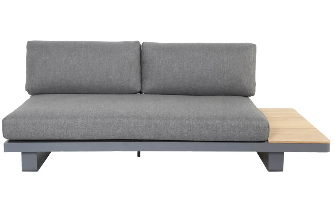 Las Vegas Ecklounge, anthrazit/grau, Alu/Teak, 5 Personen, Tisch 130x95 cm, FSC®-zertifiziertes Produkt Gartenlounge|Aluminium-Gartenmöbel