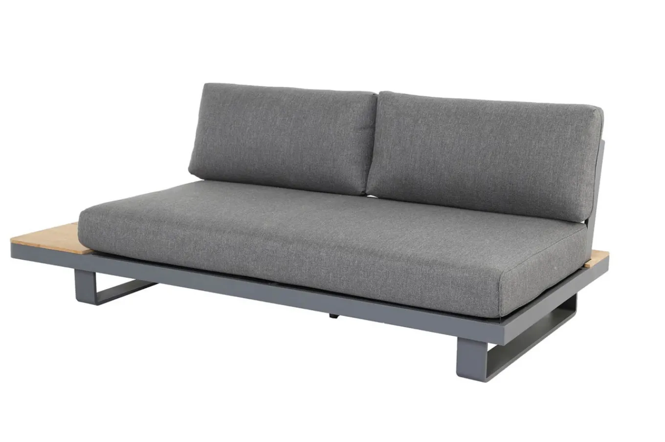 Las Vegas Ecklounge, anthrazit/grau, Alu/Teak, 5 Personen, Tisch 130x95 cm, FSC®-zertifiziertes Produkt Gartenlounge|Aluminium-Gartenmöbel