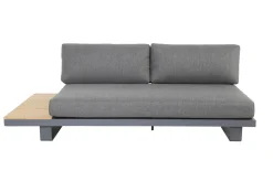 Las Vegas Ecklounge, anthrazit/grau, Alu/Teak, 5 Personen, Tisch 130x95 cm, FSC®-zertifiziertes Produkt Gartenlounge|Aluminium-Gartenmöbel