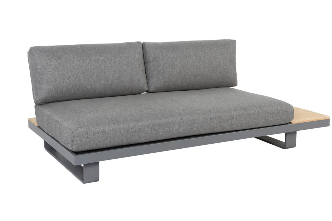Las Vegas Ecklounge, anthrazit/grau, Alu/Teak, 5 Personen, Tisch 130x95 cm, FSC®-zertifiziertes Produkt Gartenlounge|Aluminium-Gartenmöbel