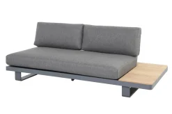 Las Vegas Ecklounge, anthrazit/grau, Alu/Teak, 5 Personen, Tisch 130x95 cm, FSC®-zertifiziertes Produkt Gartenlounge|Aluminium-Gartenmöbel