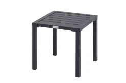 Discount Liegen Set, anthrazit , Alu/Textilene, 194x65x32 cm, inkl. Beistelltisch, verstellbare Rückenlehne, rollbar Gartenliegen