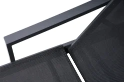 Discount Liegen Set, anthrazit , Alu/Textilene, 194x65x32 cm, inkl. Beistelltisch, verstellbare Rückenlehne, rollbar Gartenliegen