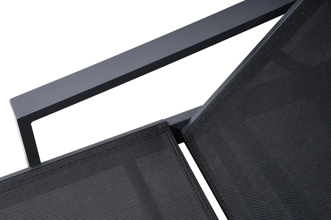 Liegen-Set, anthrazit/nature, Aluminium/Textilene/Polyester, Tisch 40 x 40 cm, 2 Auflagen, Rückenlehne verstellbar, rollbar Gartenliegen|Aluminium-Gartenmöbel
