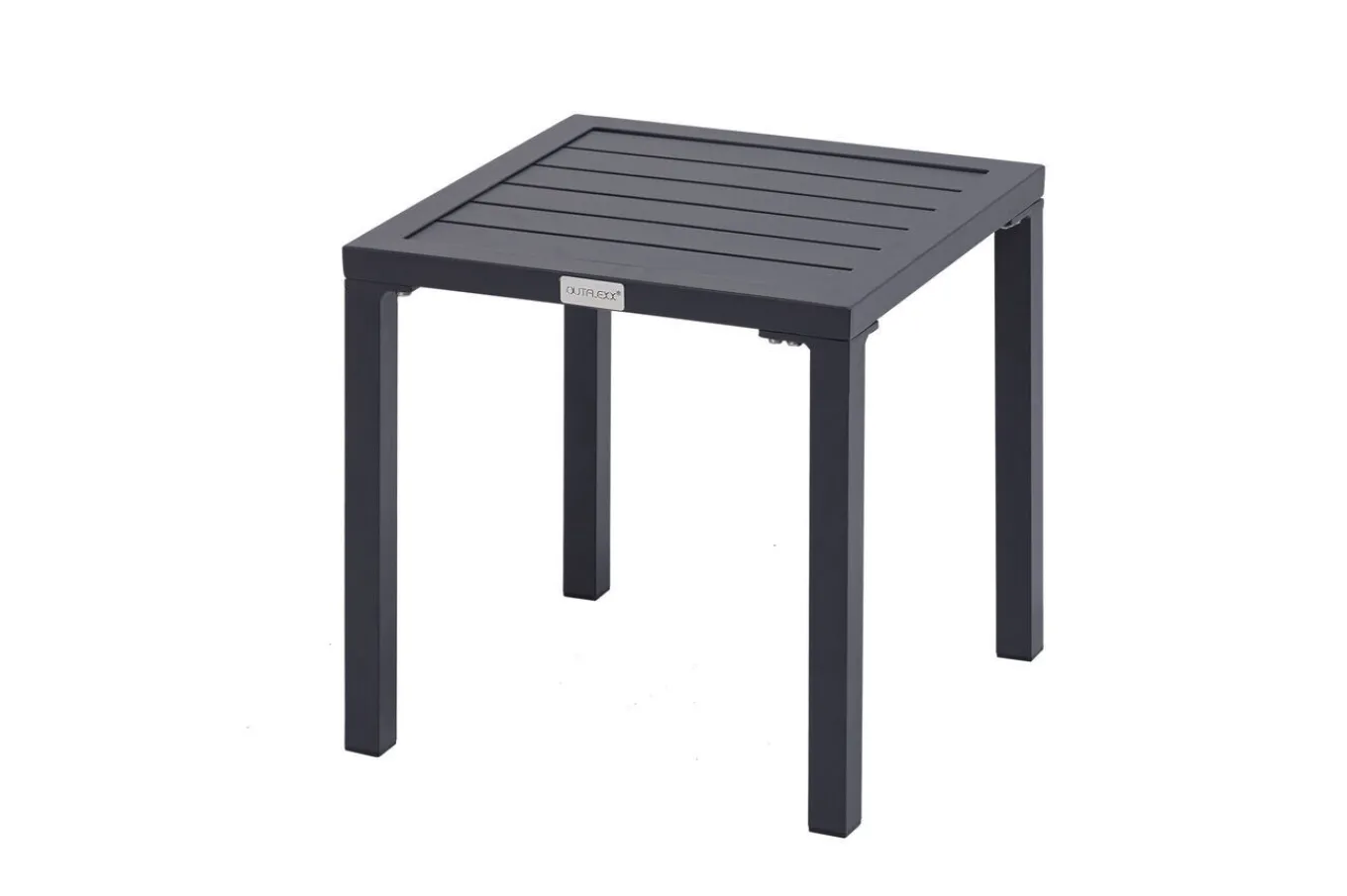 Liegen-Set, anthrazit/nature, Aluminium/Textilene/Polyester, Tisch 40 x 40 cm, 2 Auflagen, Rückenlehne verstellbar, rollbar Gartenliegen|Aluminium-Gartenmöbel