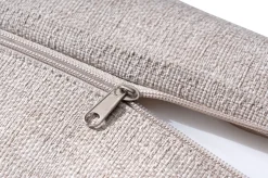 Outlet Loungegarnitur, 4-teilig, beige/weiß, Alu/Holzimitat, Tisch 110 x 60 cm, inkl. Kissen mit Reißverschluss Gartenlounge|Aluminium-Gartenmöbel